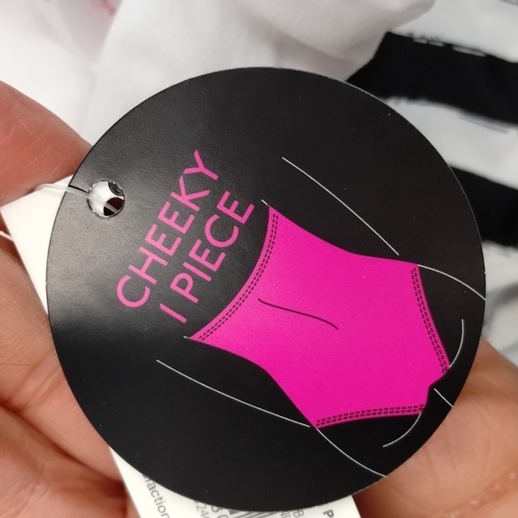 No Boundaries Cheeky One piece black and white pinup bathing suit 11/13 large - Picture 6 of 7